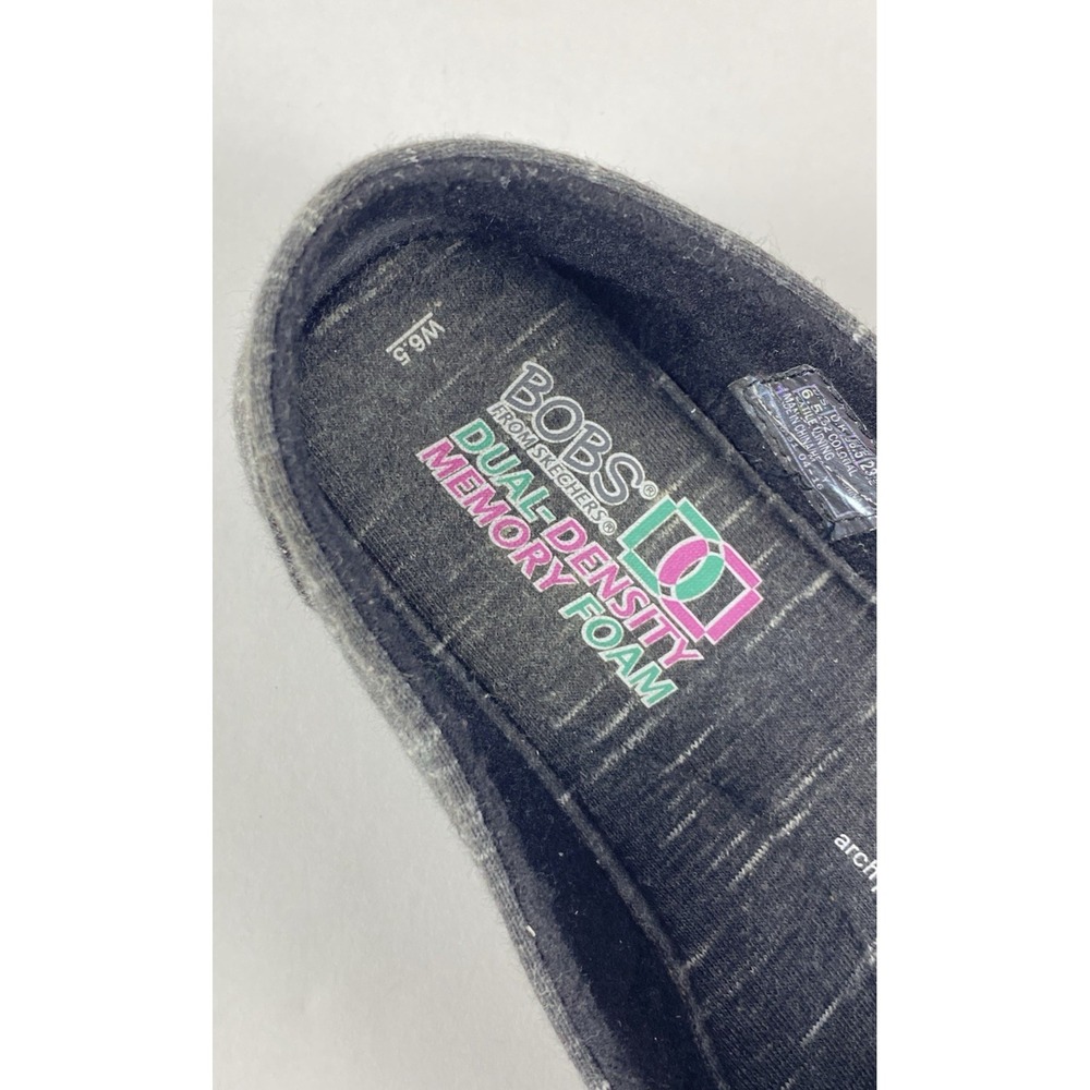 Black And Gray Bobs Skechers Peace And Love Flat Shoes Women's Size 6.5 - Picture 2 of 12